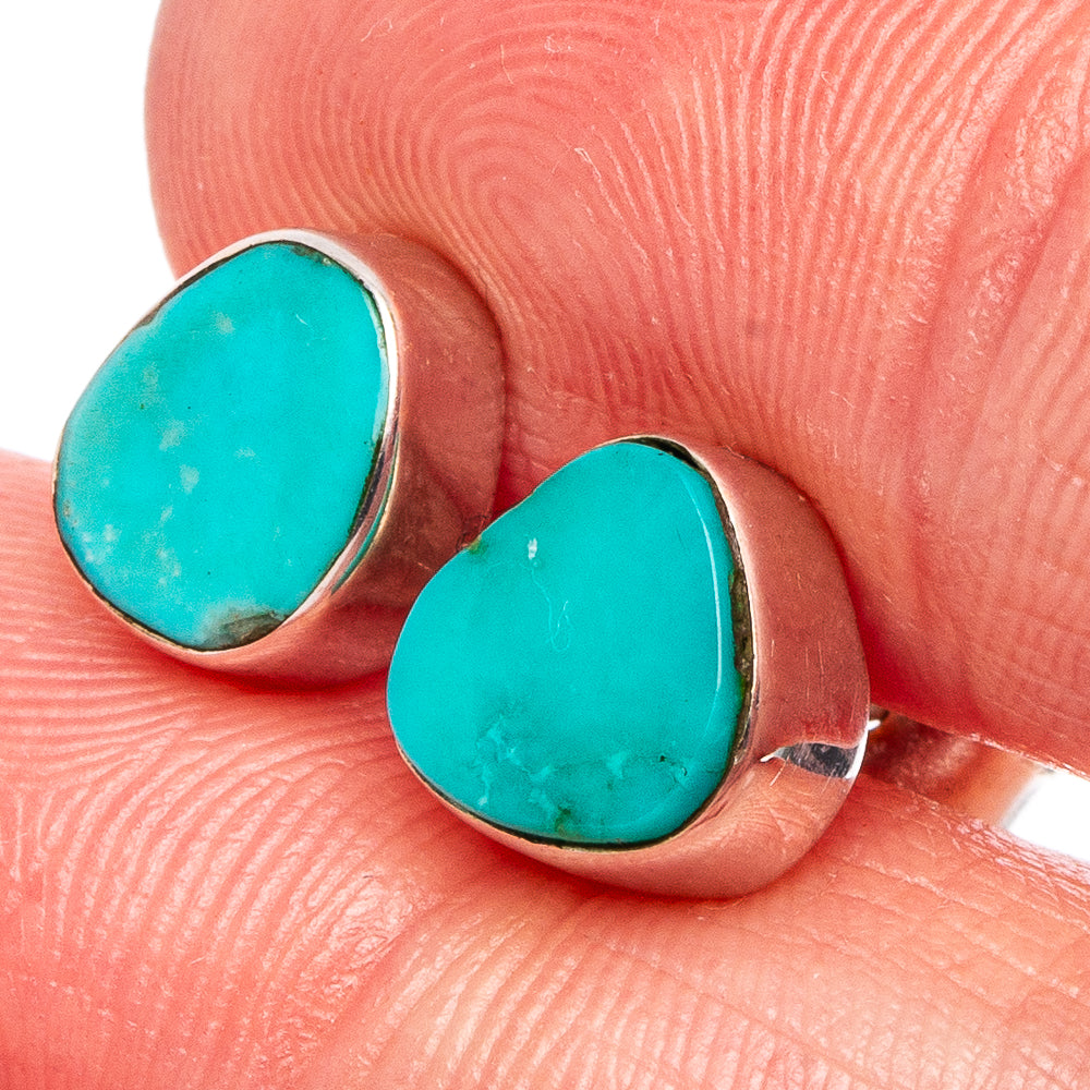 Rare Kingman Turquoise Earrings 1/4" (.925 Sterling Silver)