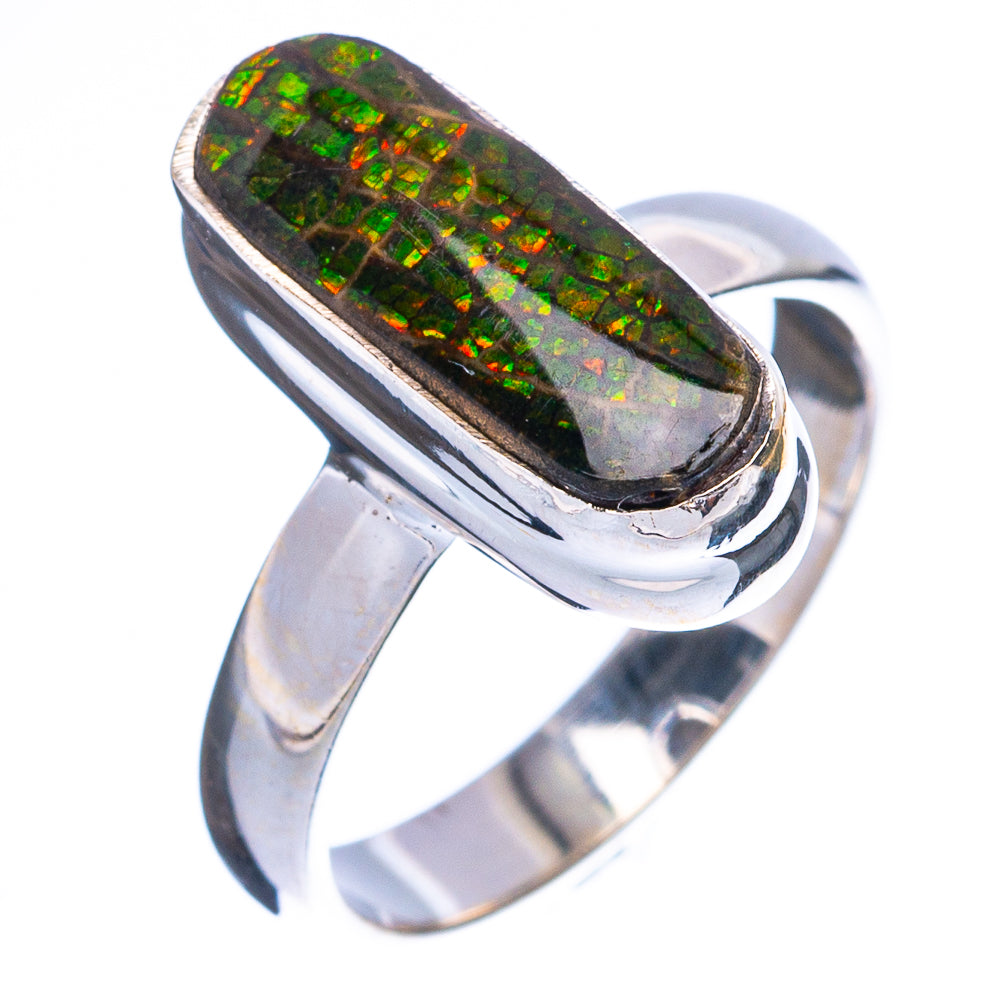 Rare Ammolite Ring Size 6 (925 Sterling Silver) R4882