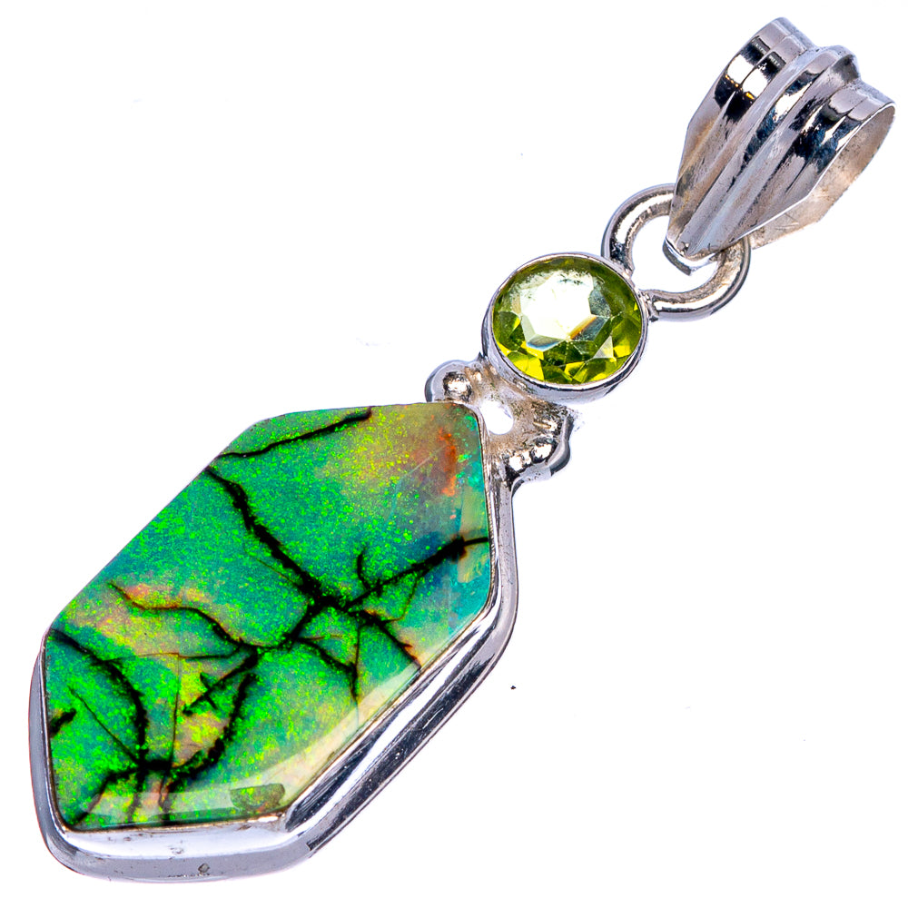 Rare Sterling Opal Pendant 1 1/2" (925 Sterling Silver) P40685
