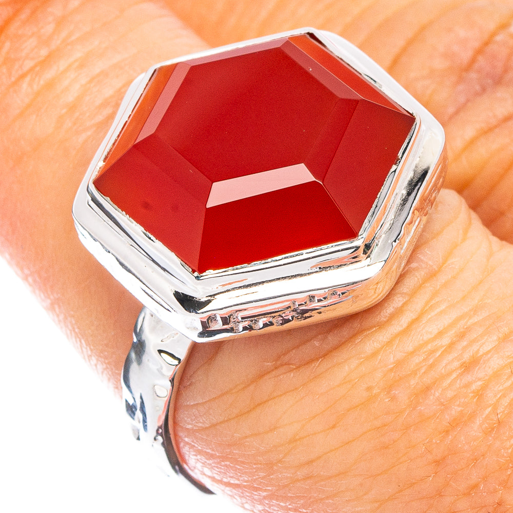 Premium Red Onyx Ring Size 7.75 (925 Sterling Silver) R8057