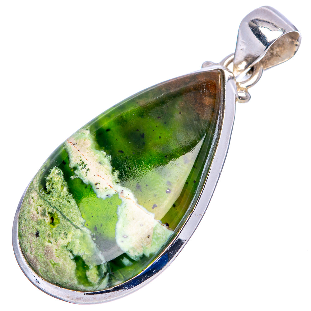 Chrome Chalcedony Pendant 1 5/8" (.925 Sterling Silver)