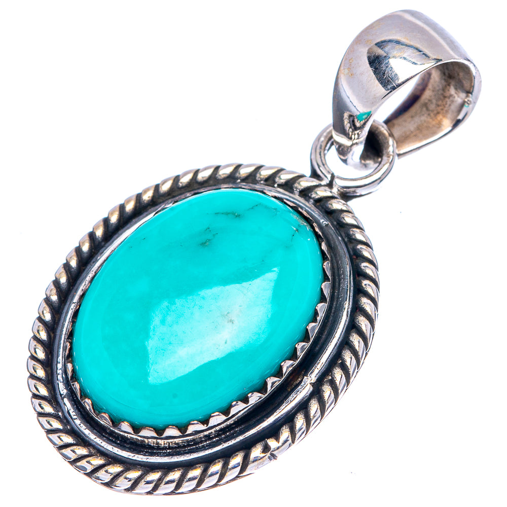 Rare Kingman Turquoise Pendant 1 3/8" (.925 Sterling Silver)