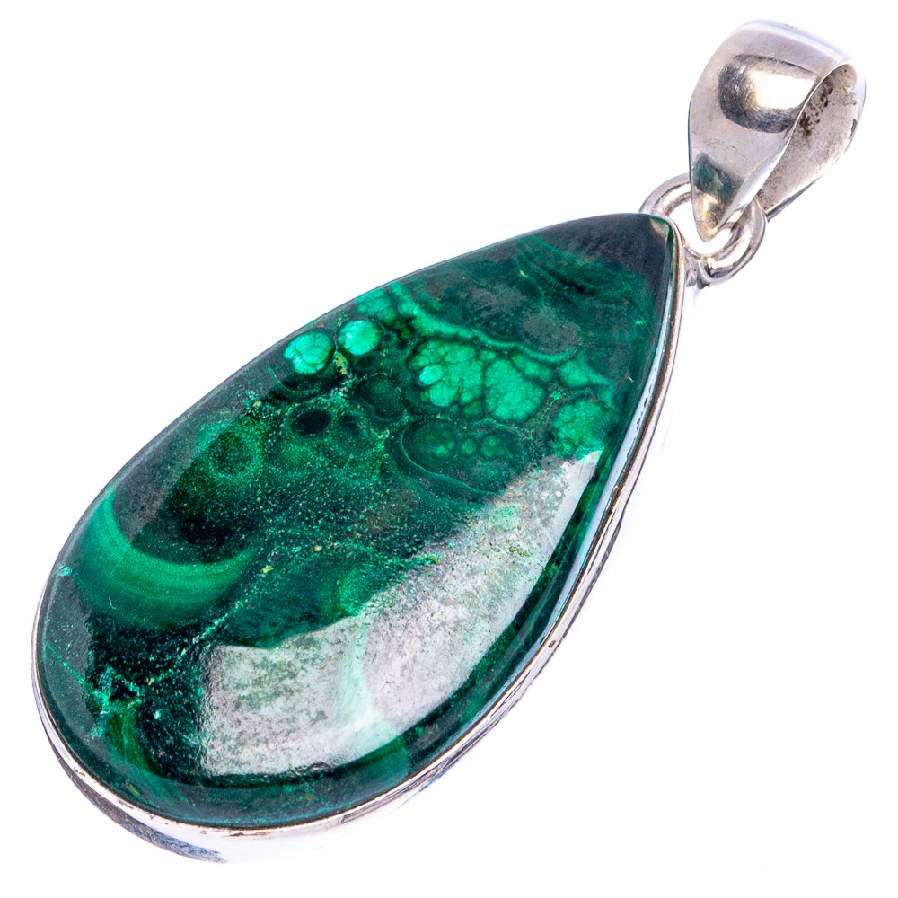 Malachite Pendants 1 5/8" (925 Sterling Silver) P43216