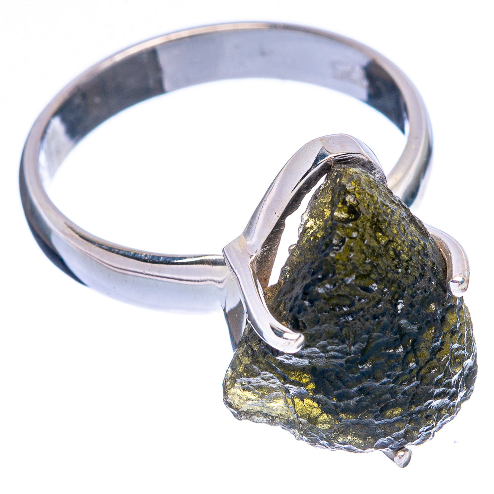 Rare Czech Moldavite Ring Size 7.25 (925 Sterling Silver) R146661