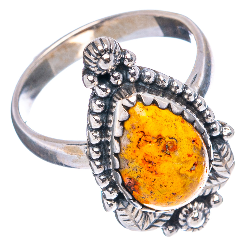 Bumblebee Jasper Ring Size 6.5 (.925 Sterling Silver)