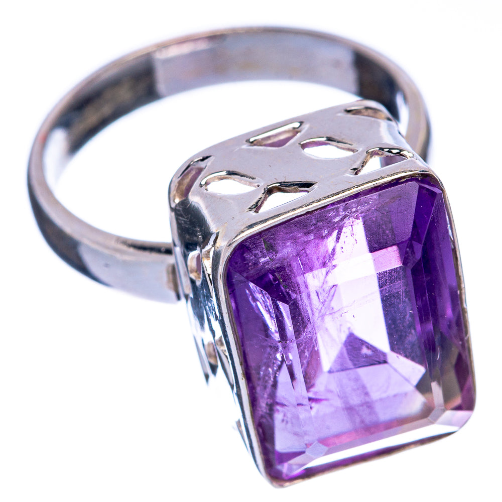 Faceted Amethyst Ring Size 7.75 (925 Sterling Silver) R144633