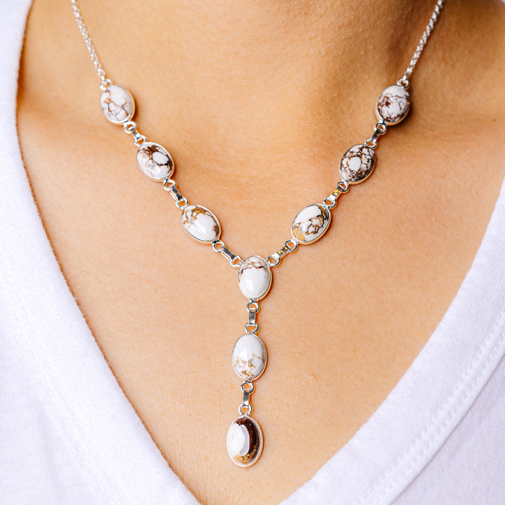 Wild Horse Jasper Necklace 16.375 (925 Sterling Silver) N90173