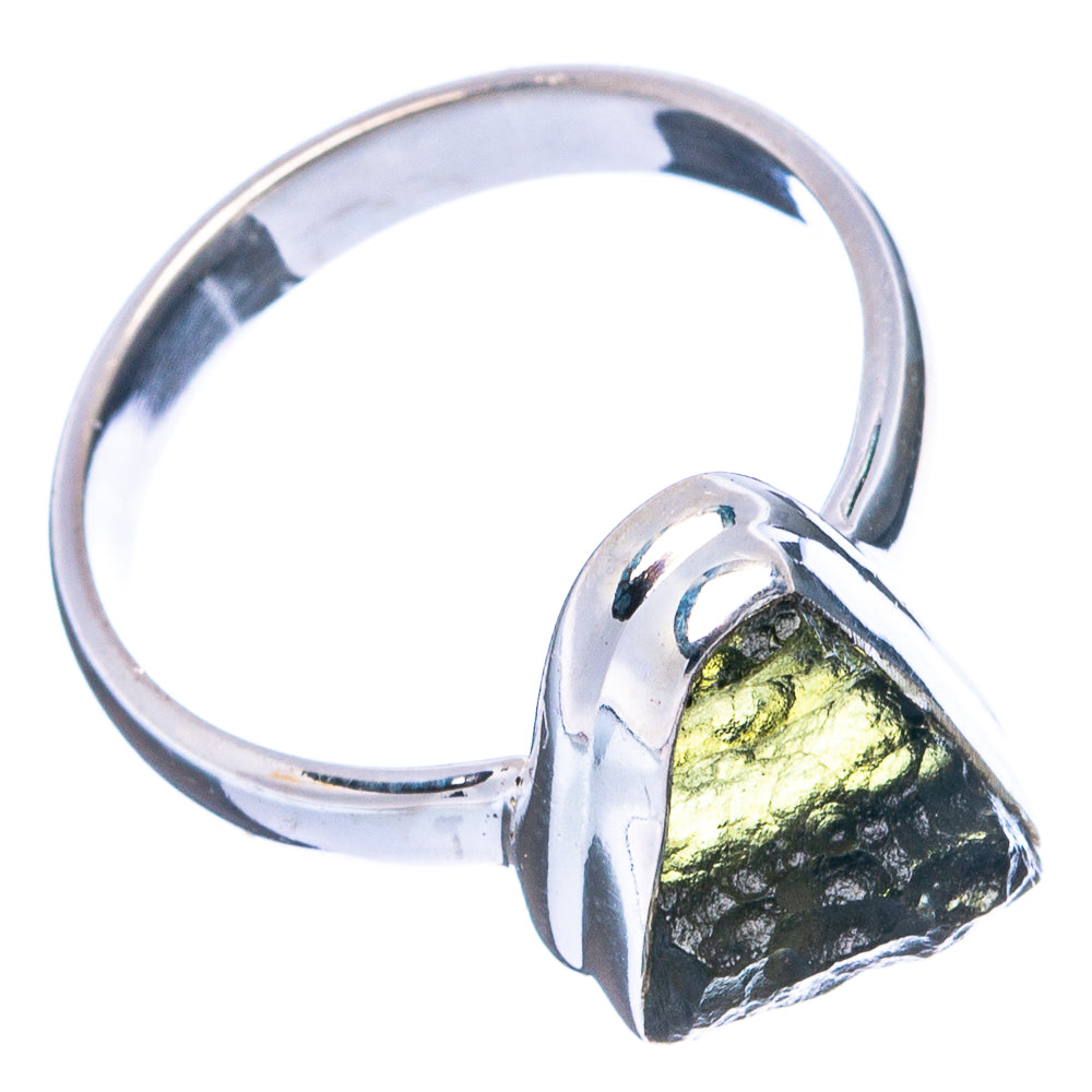 Rare Raw Moldavite Ring Size 6 (.925 Sterling Silver)