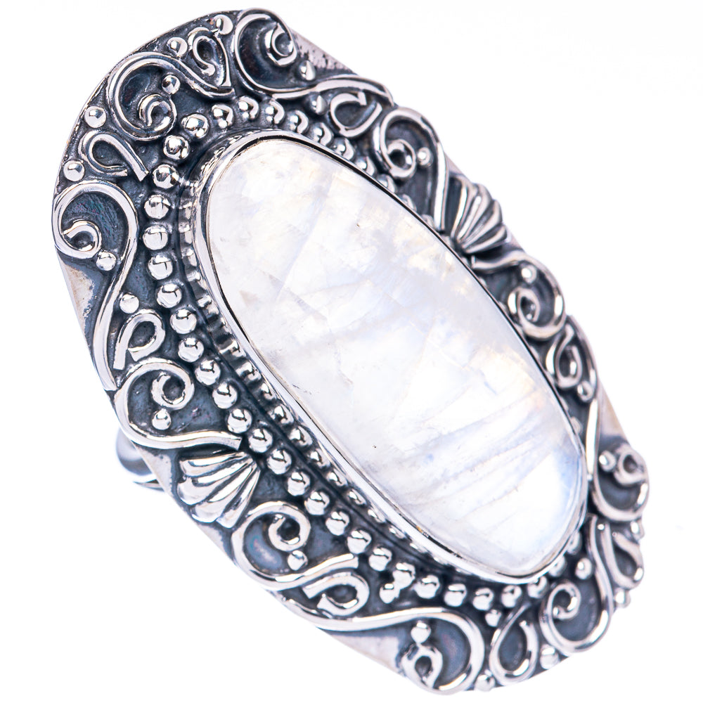 Signature Rainbow Moonstone Ring Size 8.25 (925 Sterling Silver) R2572