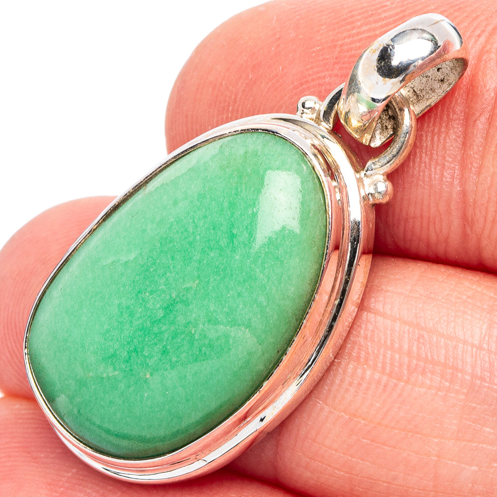 Chrysoprase Pendant 1 3/8" (.925 Sterling Silver)
