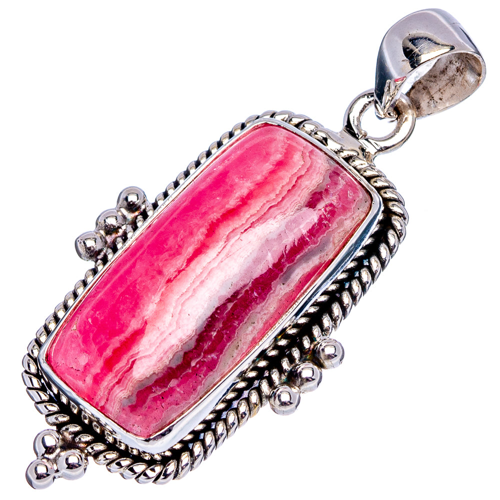 Premium Rhodochrosite Pendant 1 3/4" (.925 Sterling Silver)