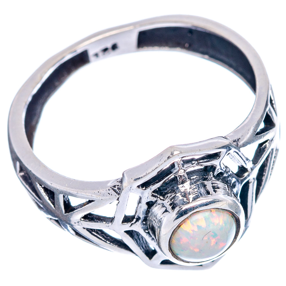 Lab Opal Web Dainty Ring Size 6.25 (.925 Sterling Silver)