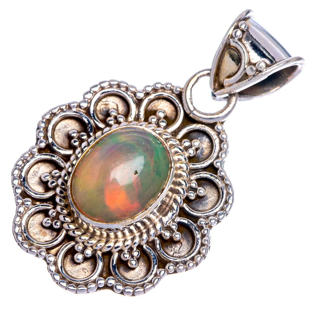 Rare Ethiopian Opal Pendant 1 1/8" (925 Sterling Silver) P40669