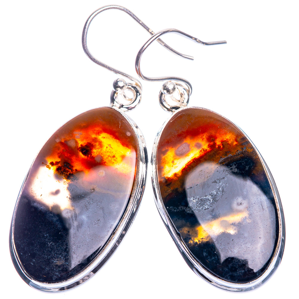 Ocean Jasper 925 Sterling Silver Earrings 1 5/8"