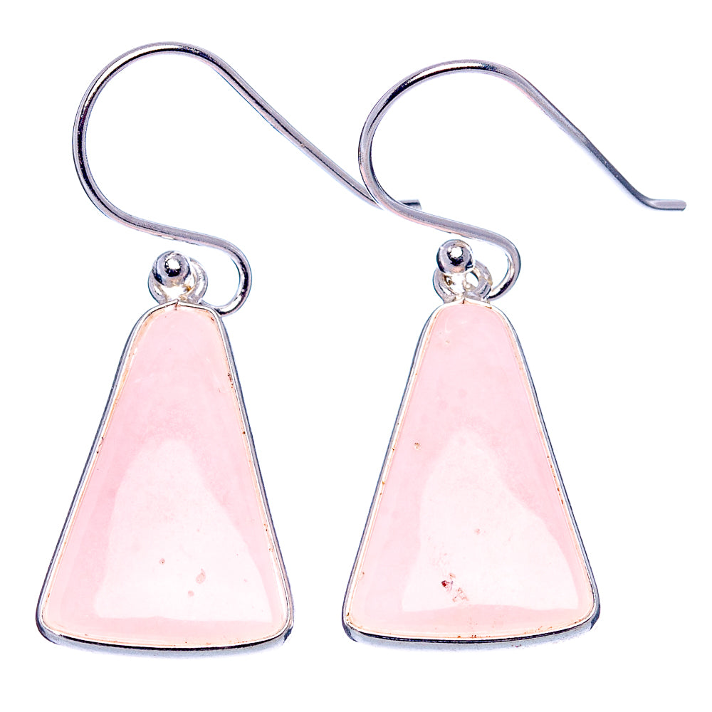 Pink Opal Earrings 1 3/8" (.925 Sterling Silver)