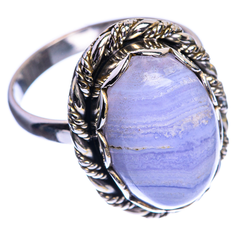 Blue Lace Agate Ring Size 10 (925 Sterling Silver) R144130