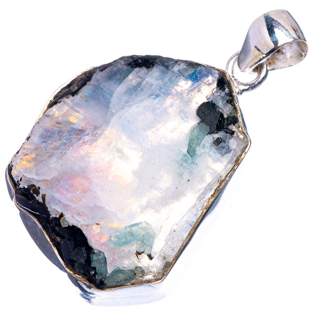 Rainbow Moonstone Pendant 1 5/8" (925 Sterling Silver) P38940