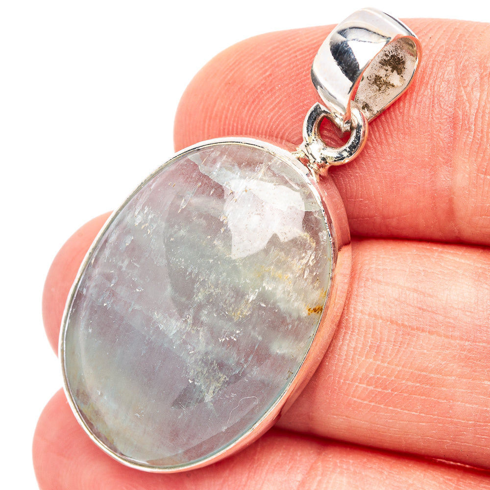 Aquamarine Pendant 1 5/8" (.925 Sterling Silver)