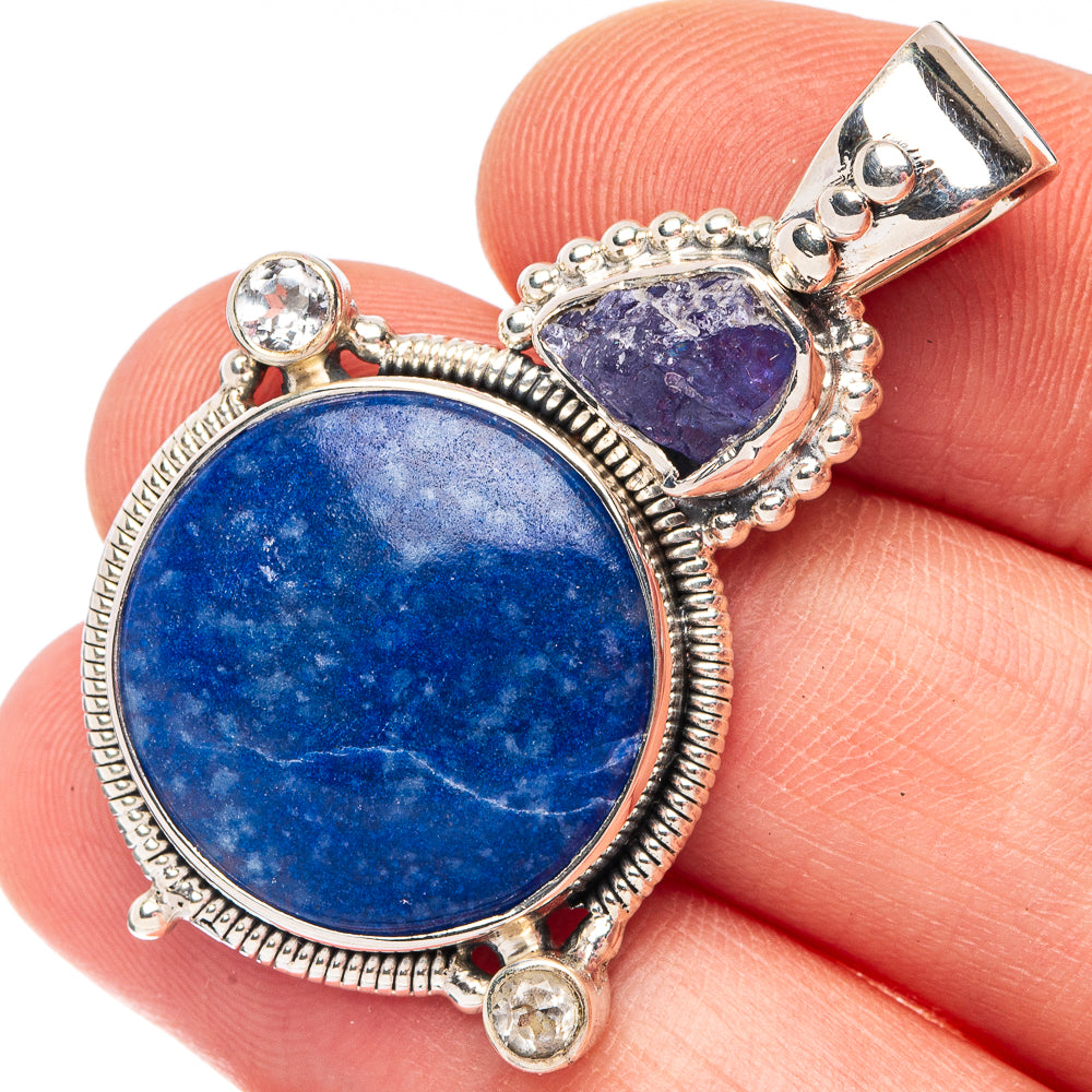 Sodalite, Tanzanite 925 Sterling Silver Pendant 1 5/8" (925 Sterling Silver) P43624