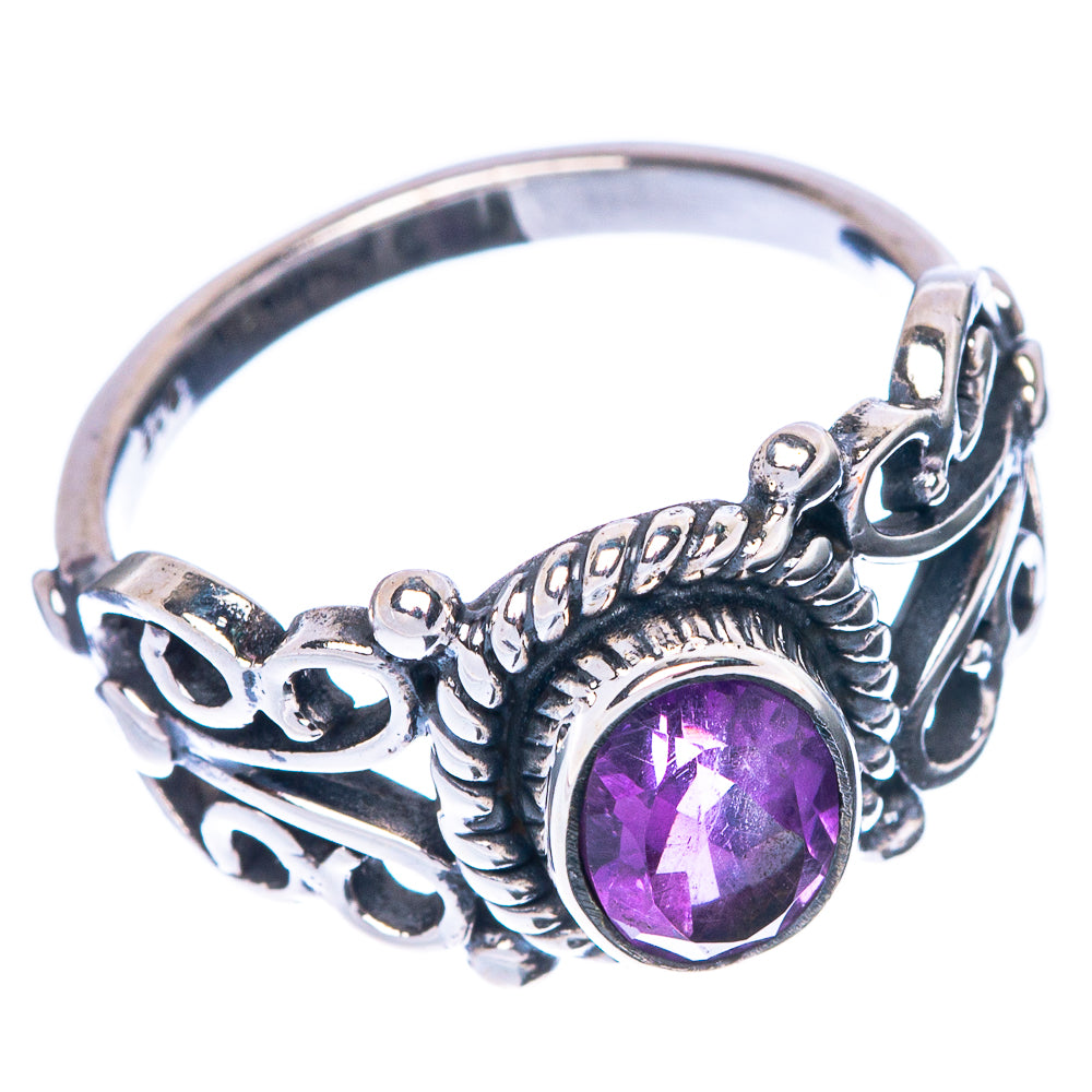 Faceted Amethyst Ring Size 5.25 (925 Sterling Silver) R1530