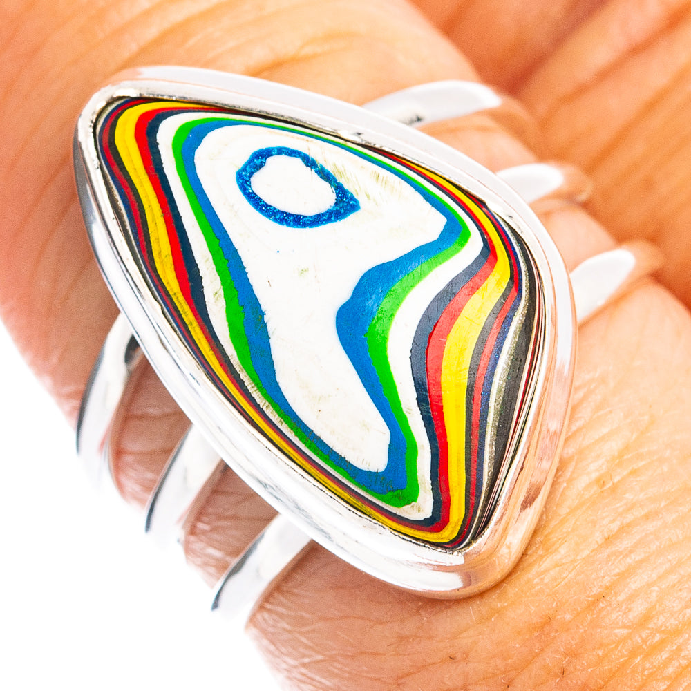 Premium Fordite Ring Size 8 (.925 Sterling Silver)