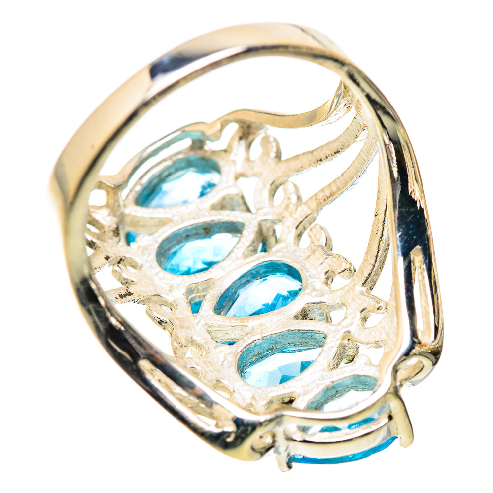 Anasilvercos Blue Topaz Ring Size 7.25 (925 Sterling Silver)