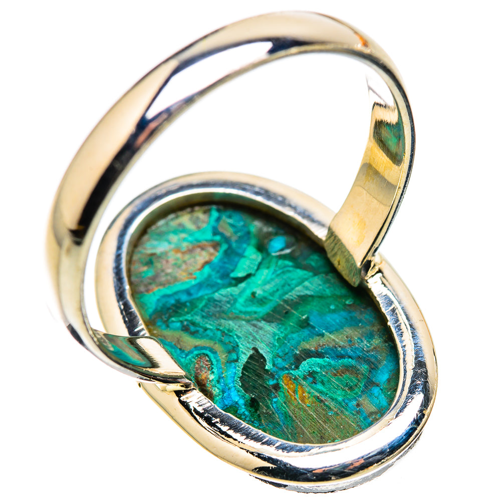 Large Malachite In Chrysocolla Ring Size 12 (925 Sterling Silver) RING135716