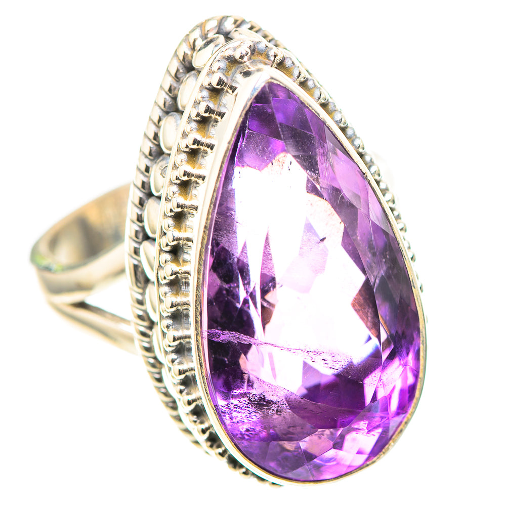 Large Faceted Amethyst 925 Sterling Silver Ring Size 7.25 (925 Sterling Silver) RING137526