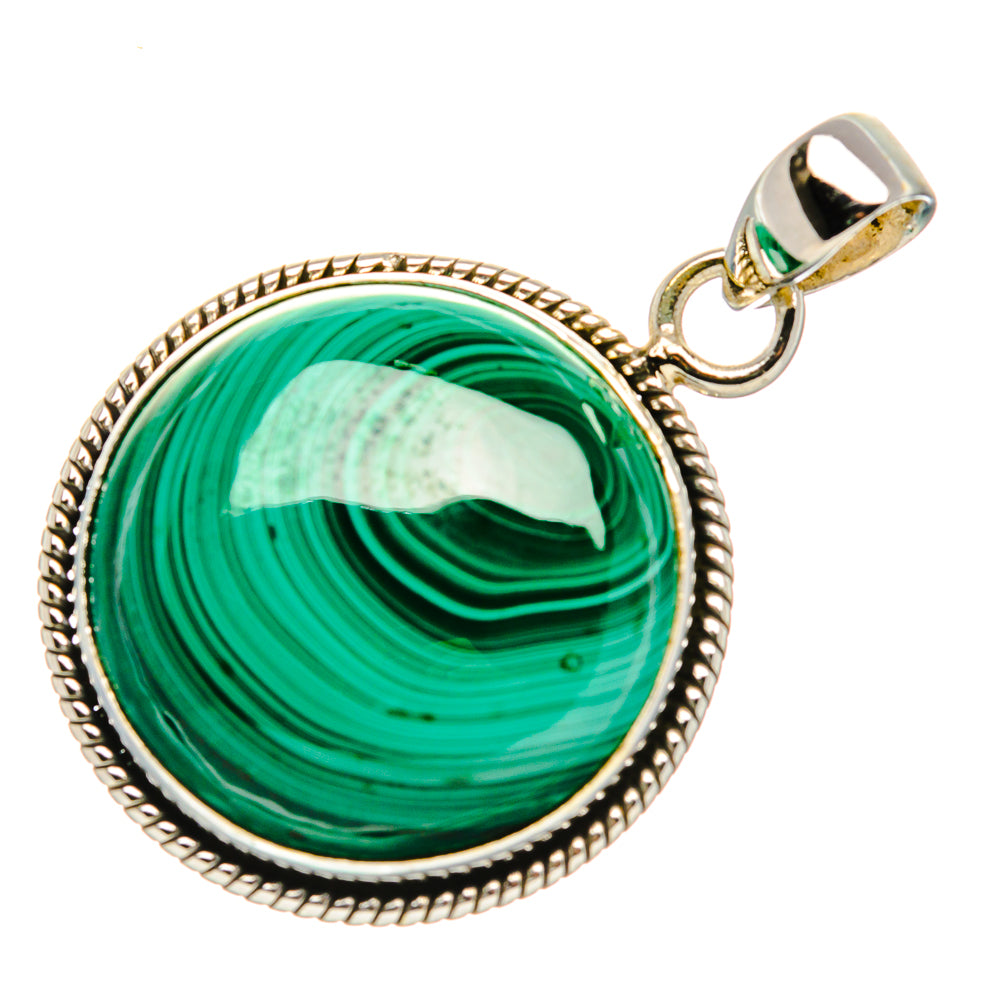 Malachite Pendant 1 1/2" (925 Sterling Silver) PD36979