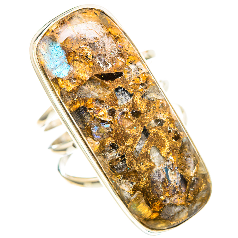 Huge Brecciated Labradorite Ring Size 10.75 (925 Sterling Silver) RING137124