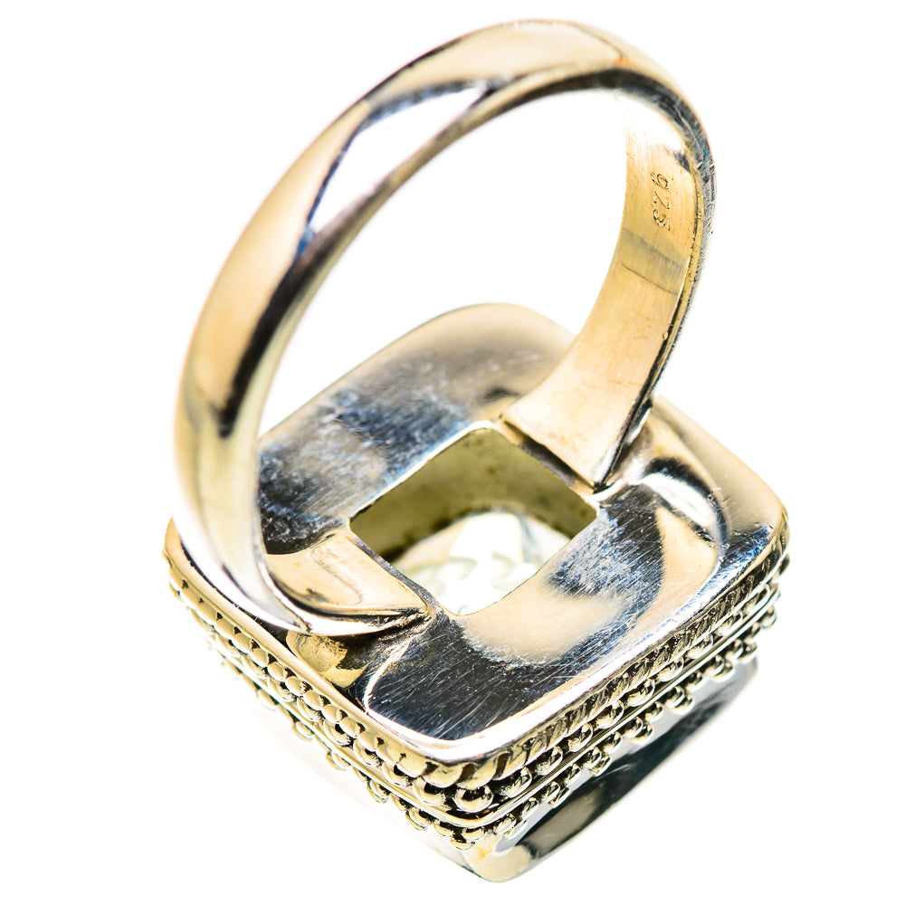Faceted Green Amethyst Ring Size 7.5 (925 Sterling Silver) RING134660