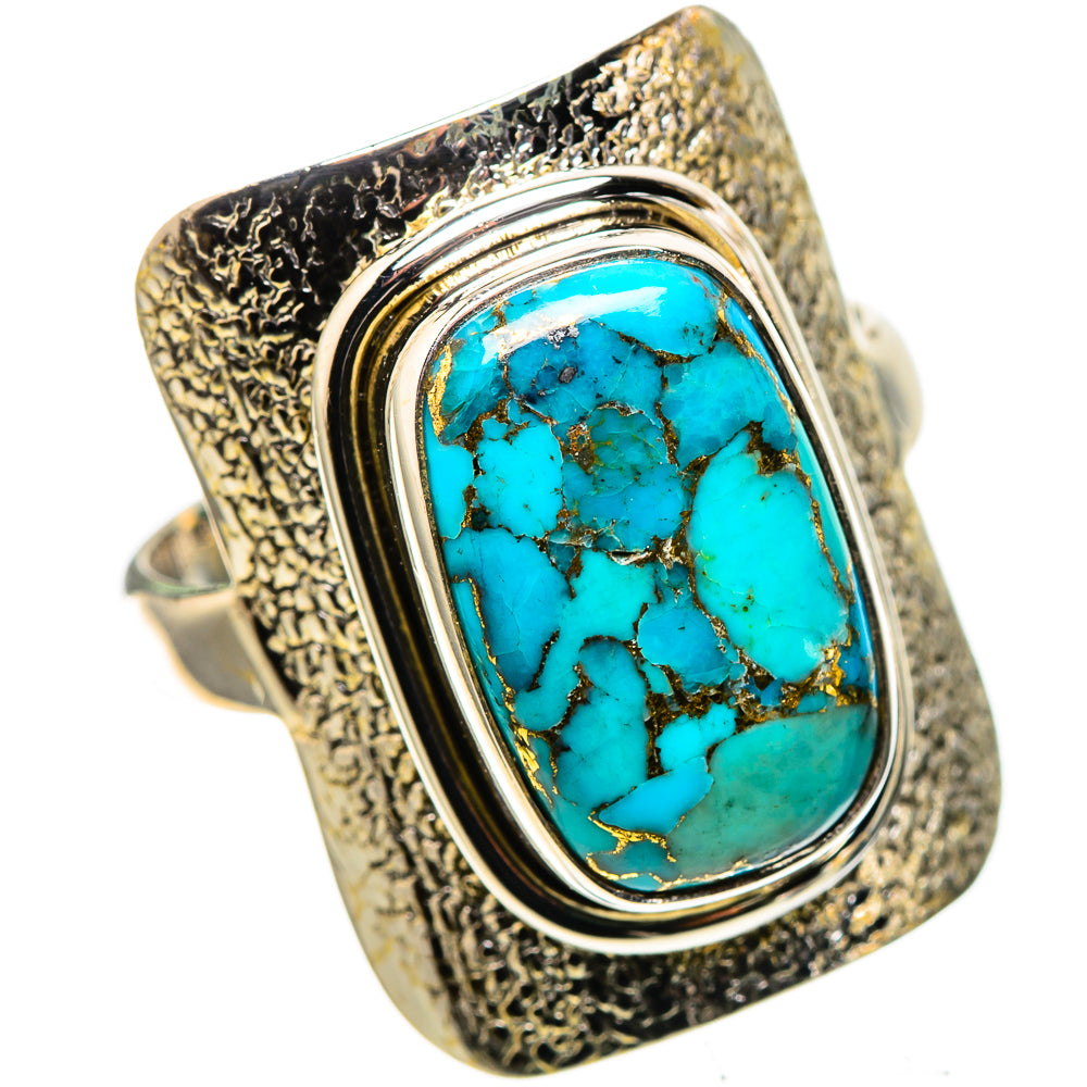 Blue Copper Composite Turquoise 925 Sterling Silver Ring Size 9.5 (925 Sterling Silver) RING137643