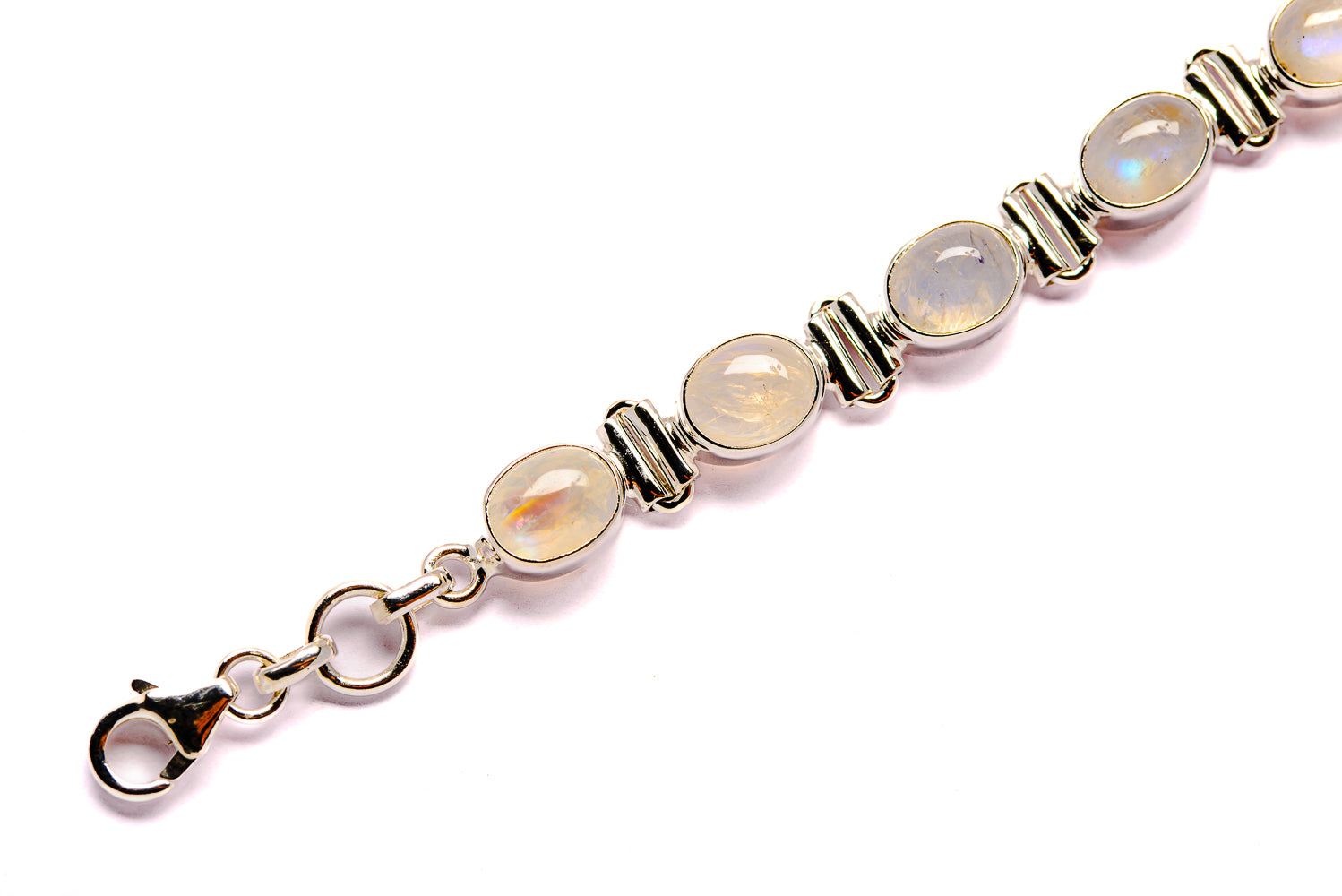 Rainbow Moonstone Bracelets handcrafted by Anasilvercos - BR90007 - Photo 3