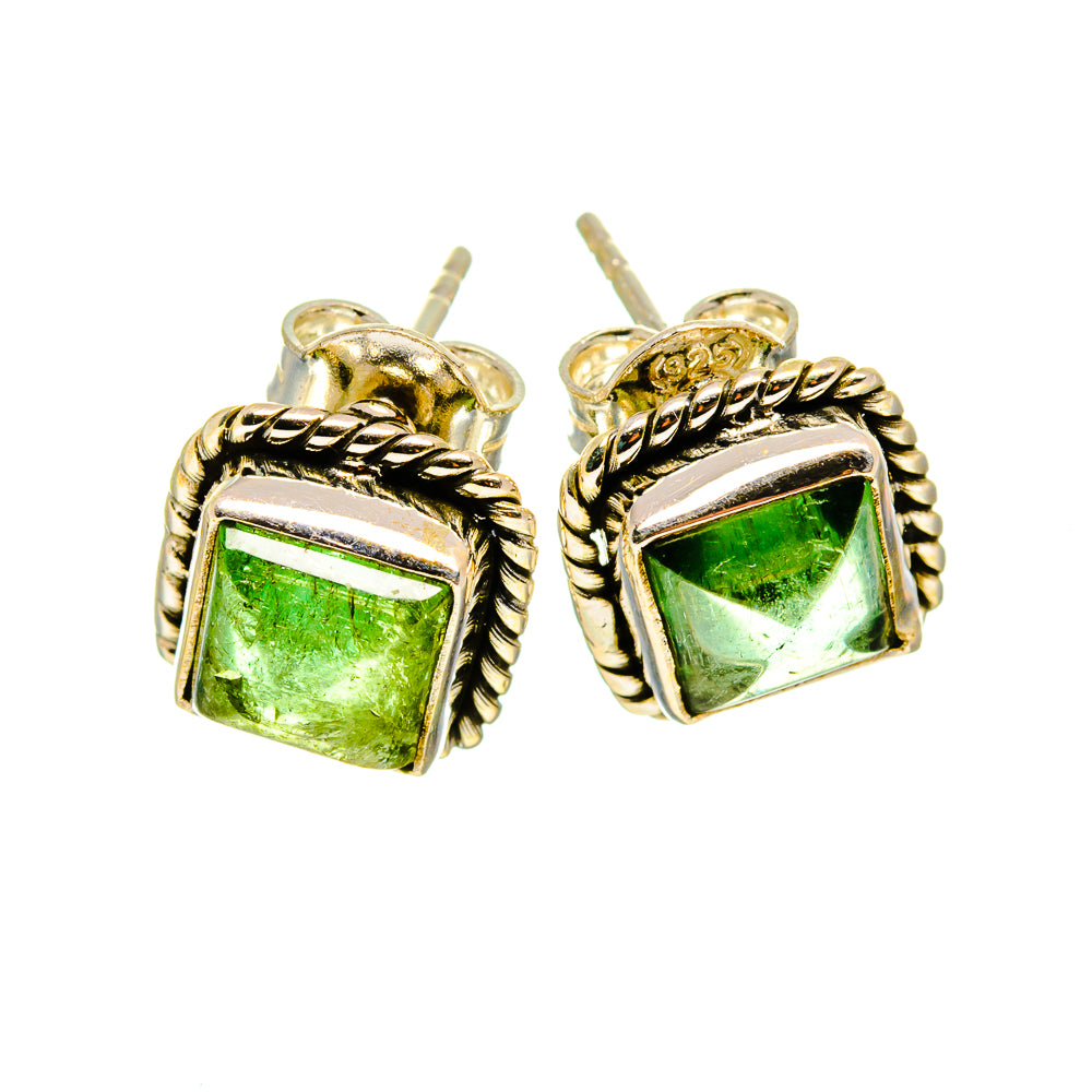 Green Tourmaline Earrings handcrafted by Anasilvercos - EARR412071