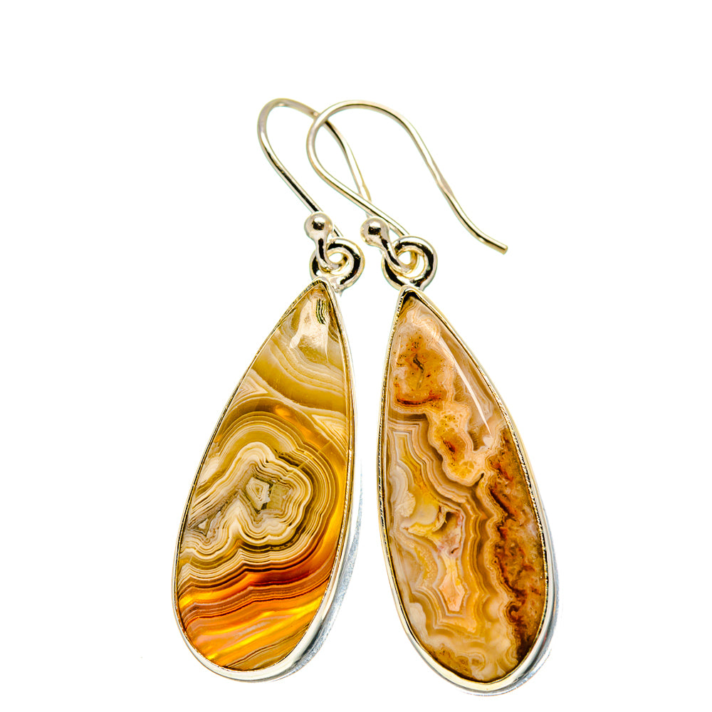 Laguna Lace Agate Earrings handcrafted by Anasilvercos - EARR412997