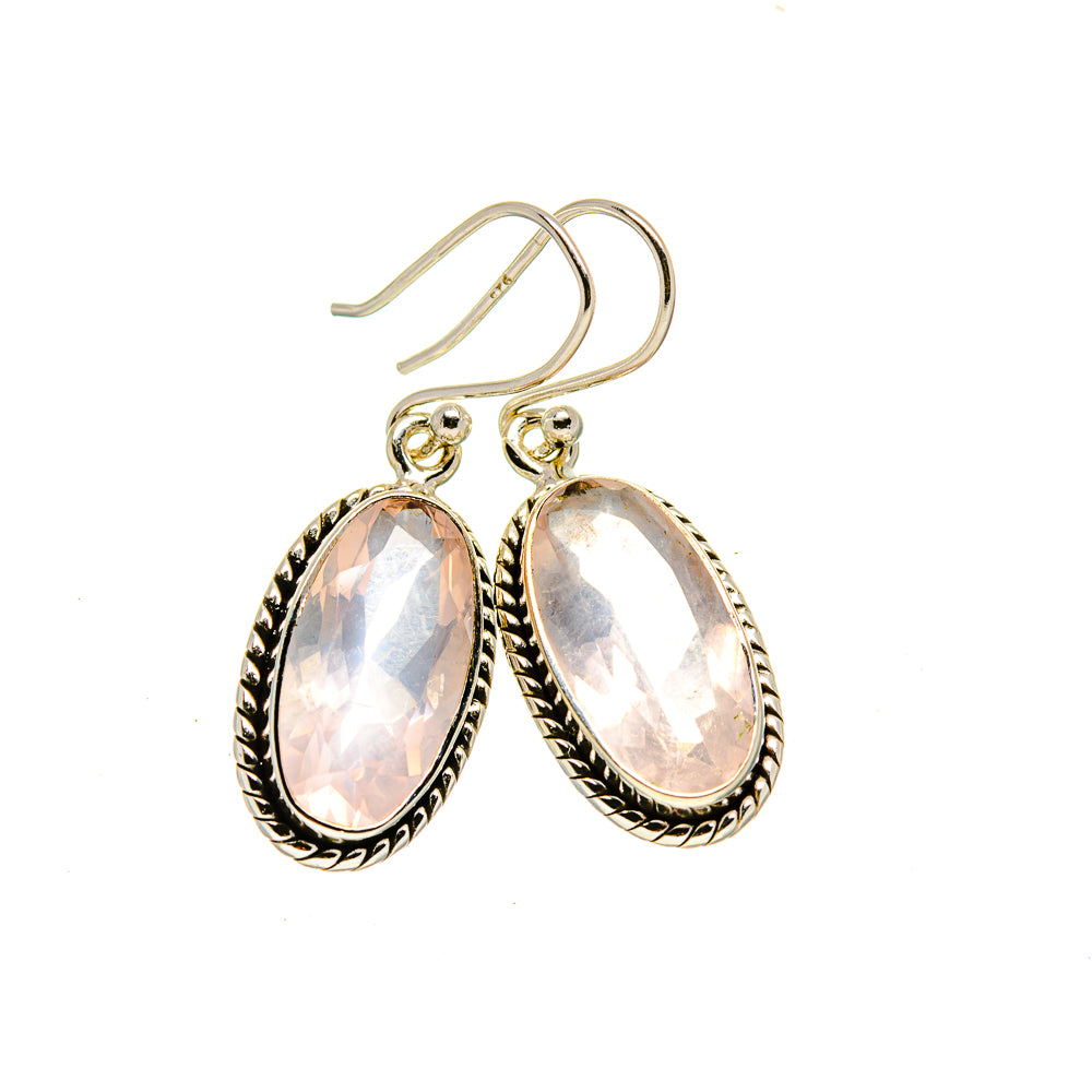 Rose Quartz Earrings handcrafted by Anasilvercos - EARR413062