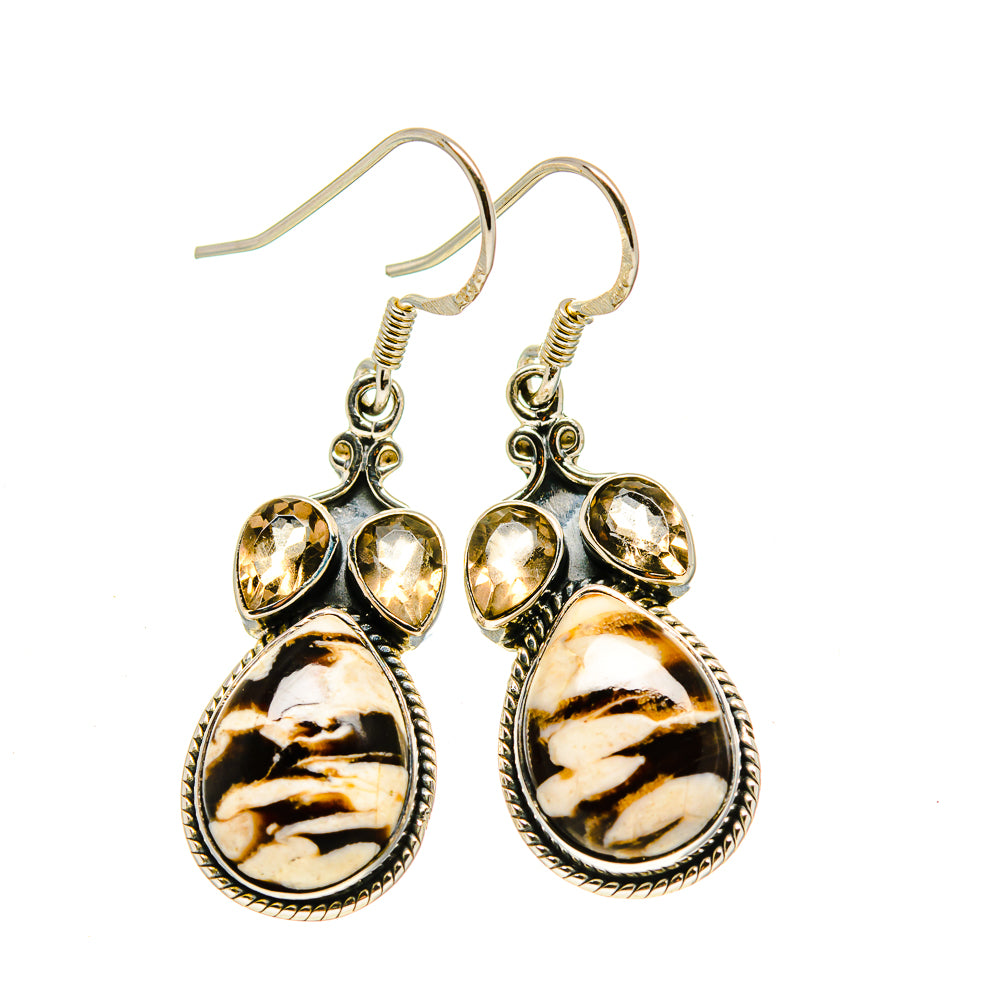 Peanut Wood Jasper Earrings handcrafted by Anasilvercos - EARR413069