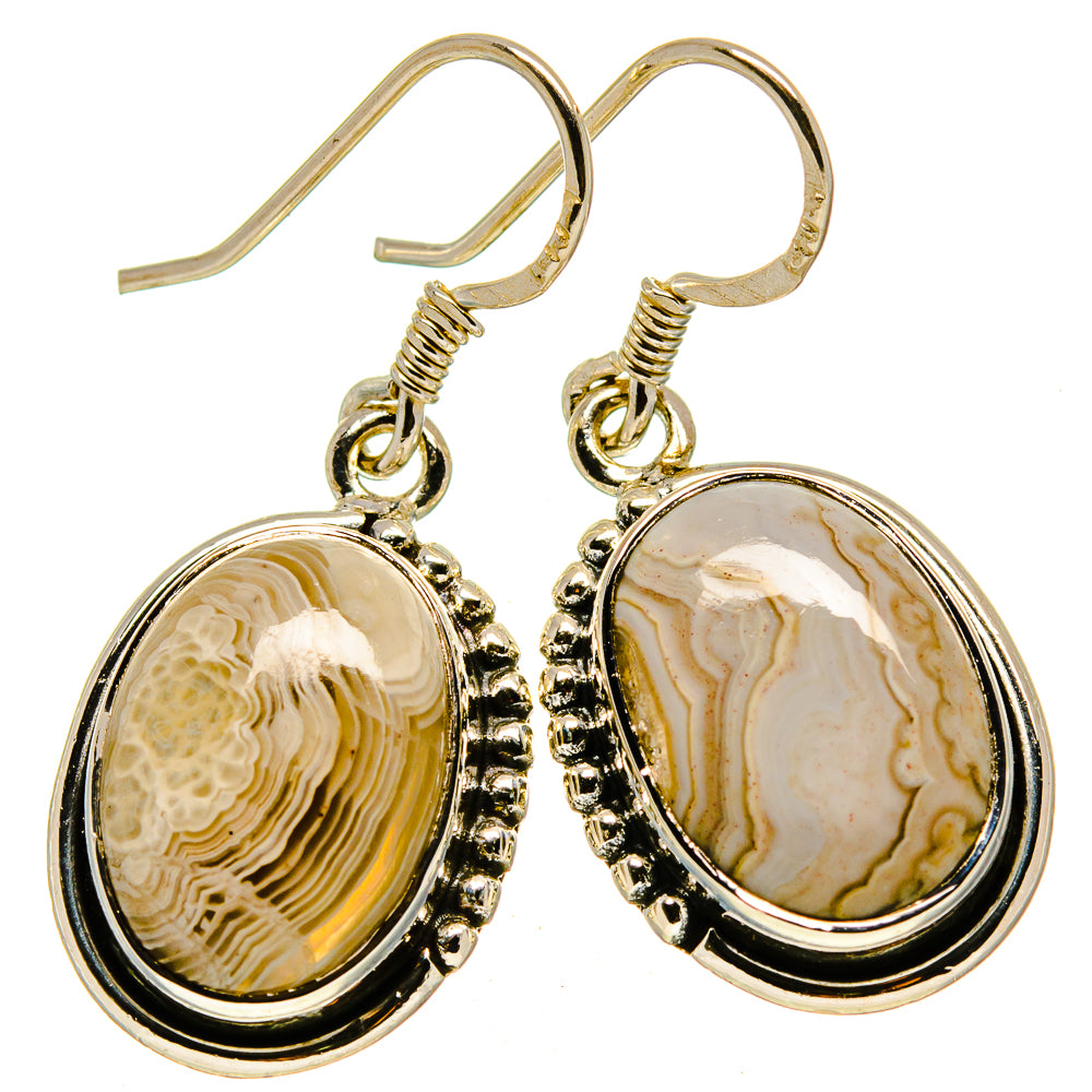 Laguna Lace Agate Earrings handcrafted by Anasilvercos - EARR414567