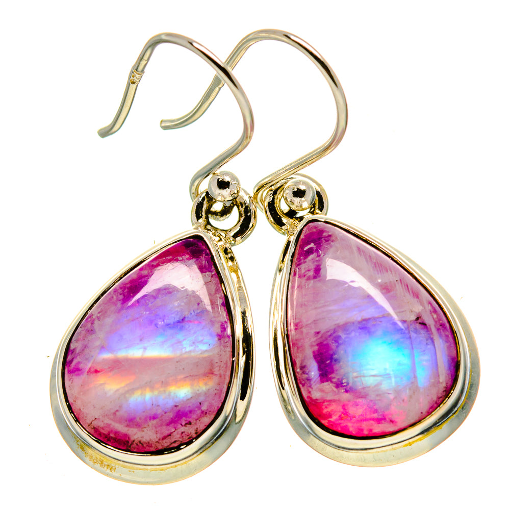 Pink Moonstone Earrings handcrafted by Anasilvercos - EARR414960
