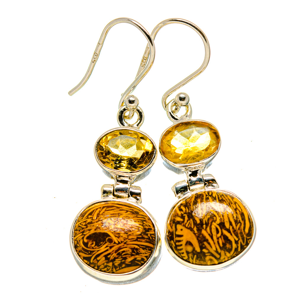 Bamboo Jasper Earrings handcrafted by Anasilvercos - EARR415003