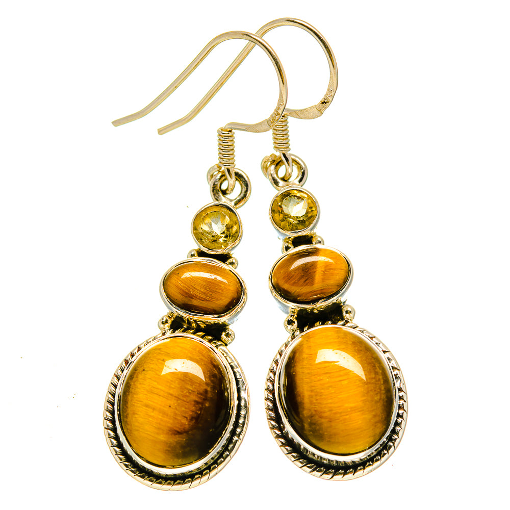 Tiger Eye Earrings handcrafted by Anasilvercos - EARR415324