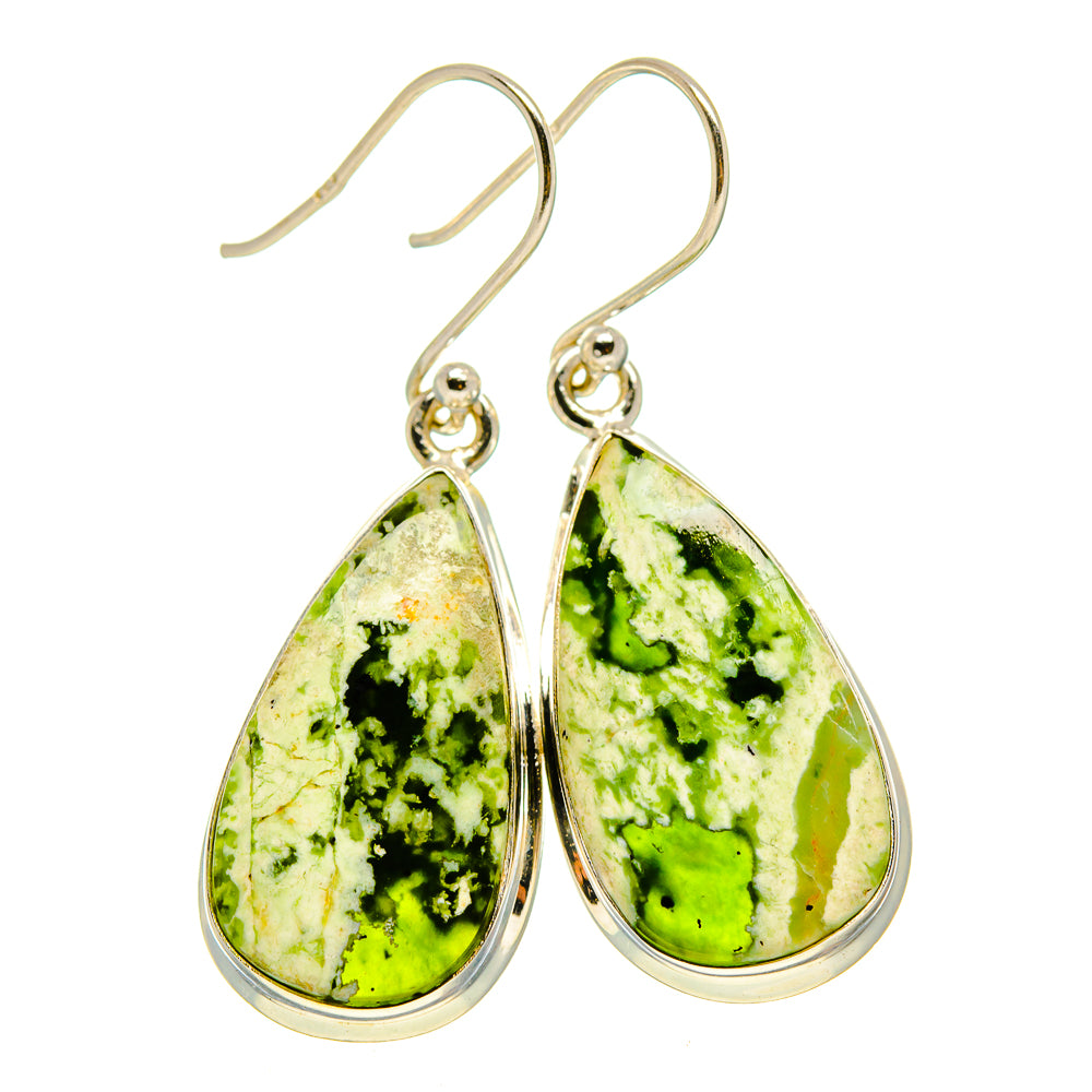 Australian Green Opal Earrings handcrafted by Anasilvercos - EARR415995