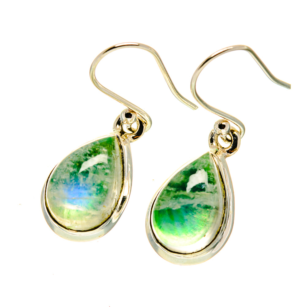 Green Moonstone Earrings handcrafted by Anasilvercos - EARR417101