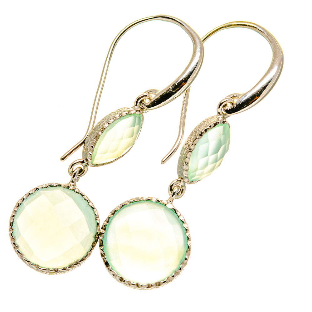 Aqua Chalcedony Earrings handcrafted by Anasilvercos - EARR417622