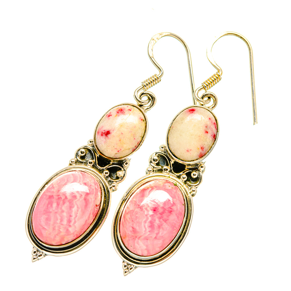 Rhodochrosite, Thulite Earrings handcrafted by Anasilvercos - EARR418096