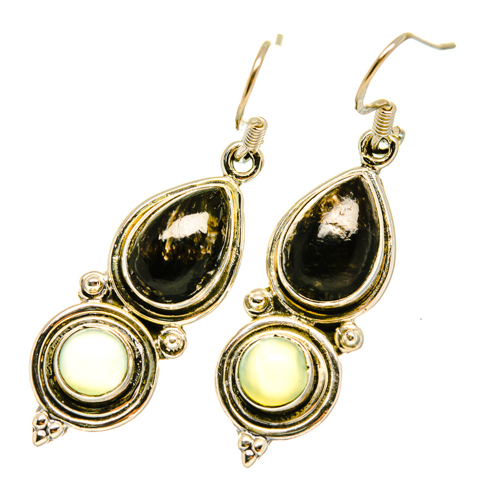 Golden Seraphinite Earrings handcrafted by Anasilvercos - EARR418375