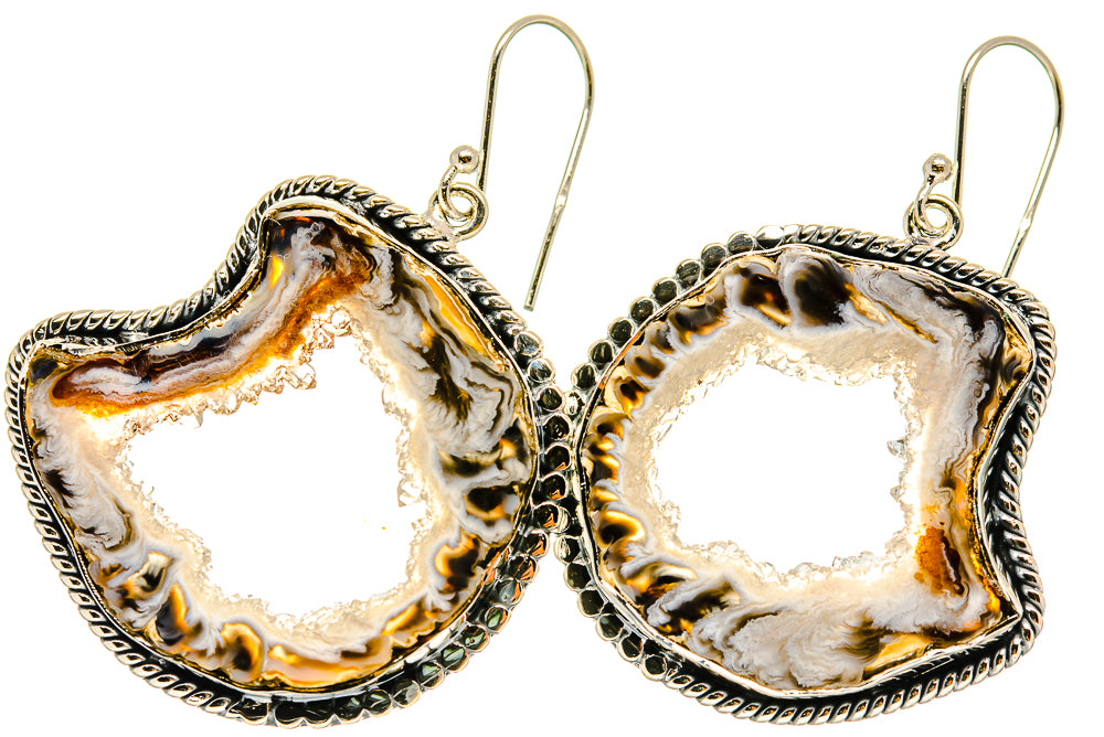 Coconut Geode Druzy Earrings handcrafted by Anasilvercos - EARR418580