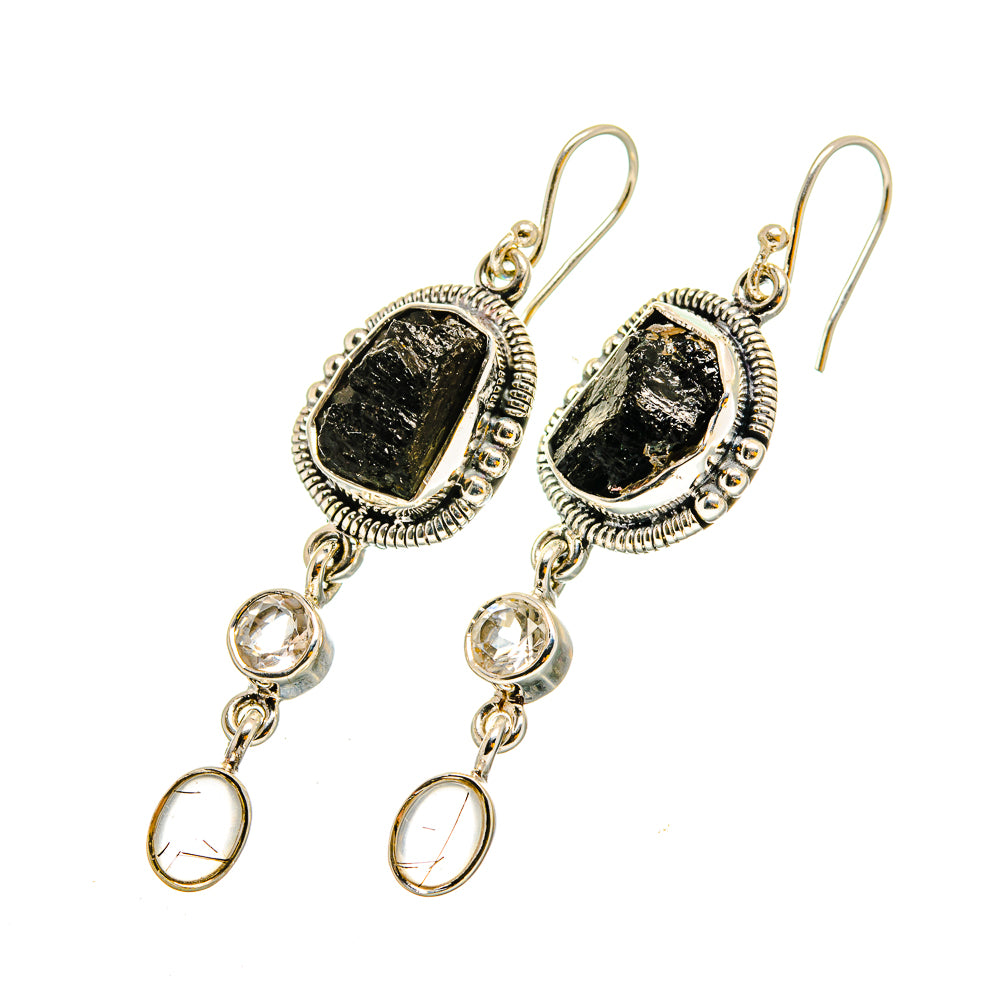 Black Tourmaline Earrings handcrafted by Anasilvercos - EARR420303