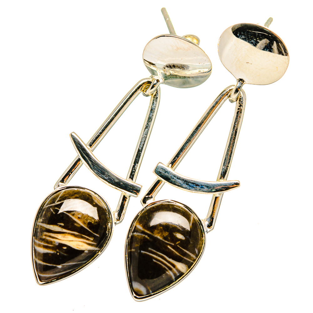 Golden Seraphinite Earrings handcrafted by Anasilvercos - EARR420953