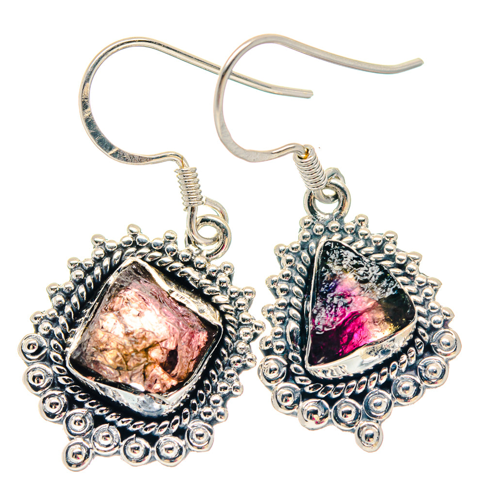 Picasso Jasper, Tektite, White Quartz Pendants handcrafted by Anasilvercos - EARR423465
